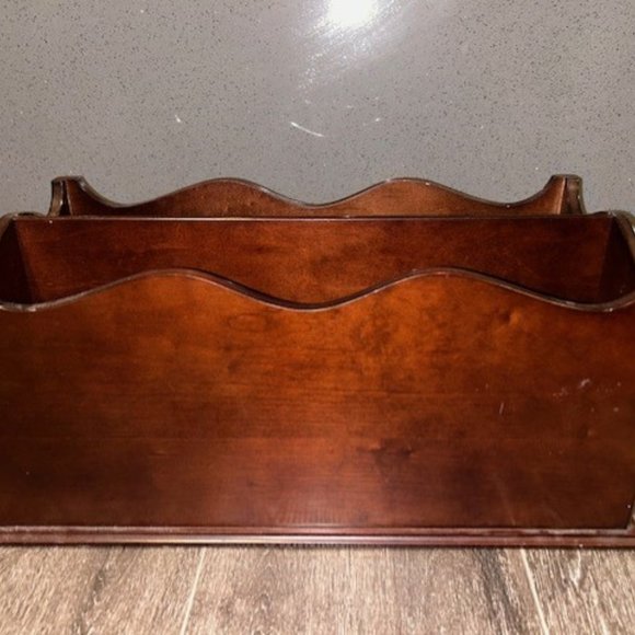 Bombay Company Solid Cherry Wood Magazine Rack Holder - Picture 6 of 12